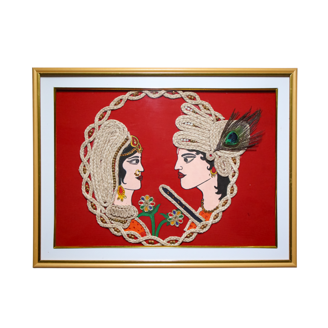 Radha Krishna Wall Frame – Handmade Banana Fiber Artwork | Eco-Friendly Wall  Décor - Ecoban Handicarft