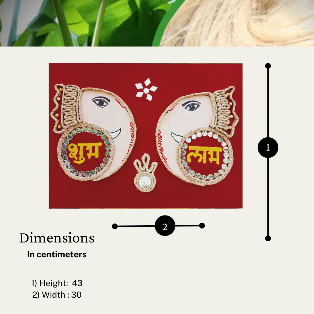 Shubh Labh Ganesh Ji without  Frame –  Home Décor - Ecoban Handicarft