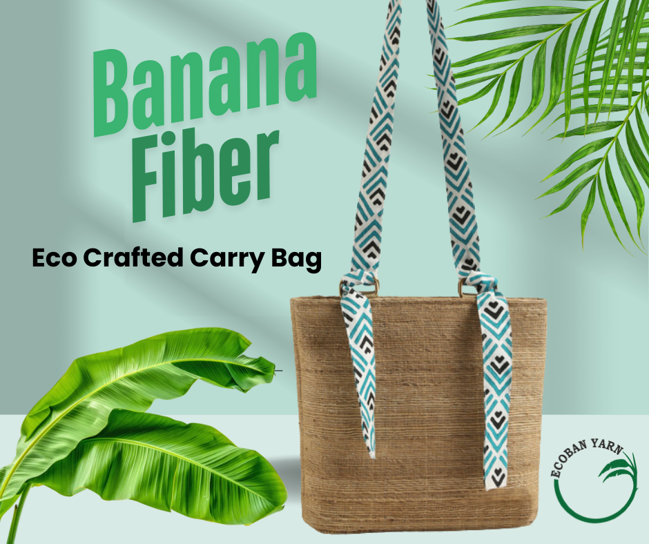 Natural Banana Fiber Bag with Detachable Handle