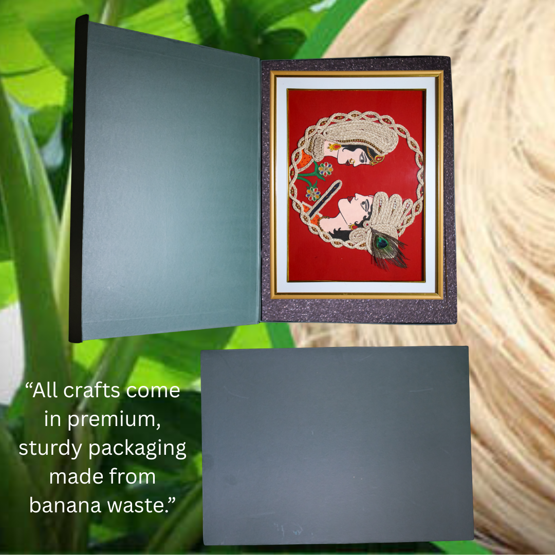 Radha Krishna Wall Frame – Handmade Banana Fiber Artwork | Eco-Friendly Wall  Décor - Ecoban Handicarft