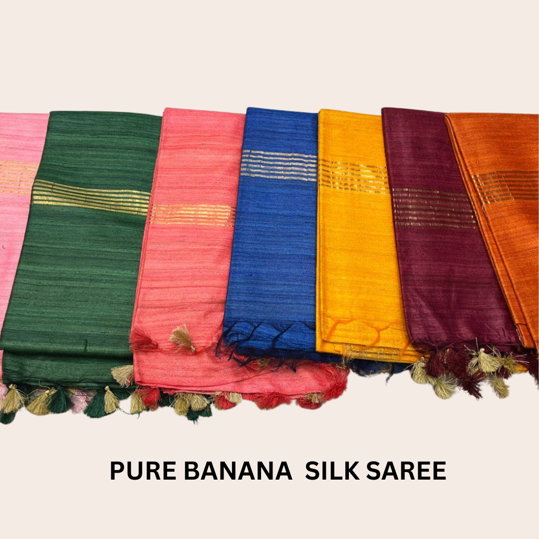 Eco-Friendly Banana Saree | Handmade from Banana Fiber & Banana Silk