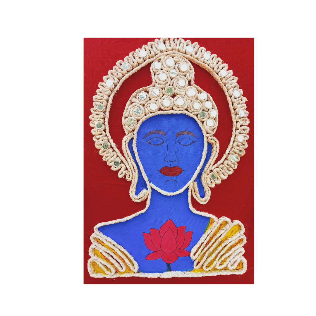 Lord Buddha Handmade  Decor Without Frame - Ecoban Handicarft