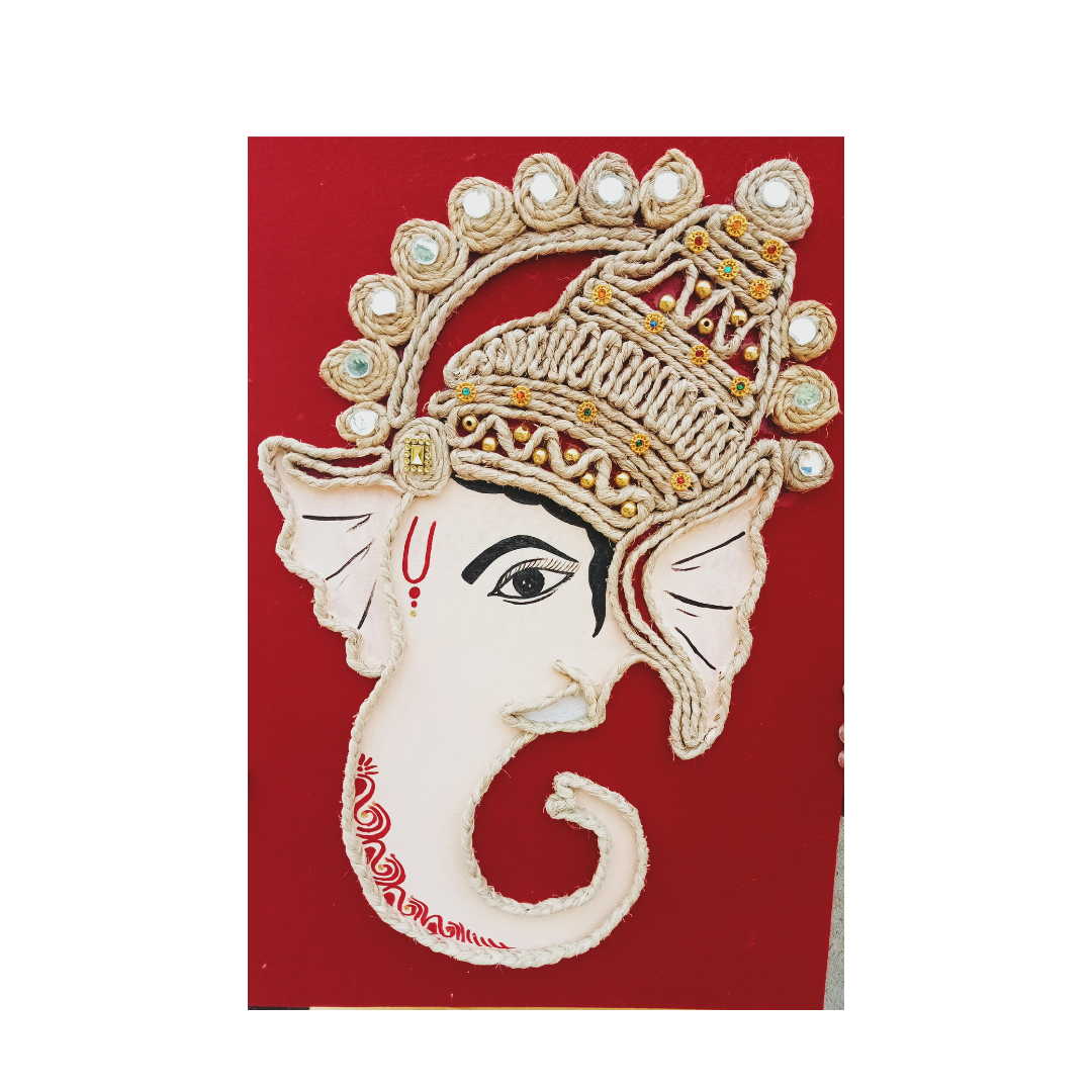 Lord Ganesh Handmade Frame – Eco-Friendly, Artistic Wall Décor - Ecoban Handicarft