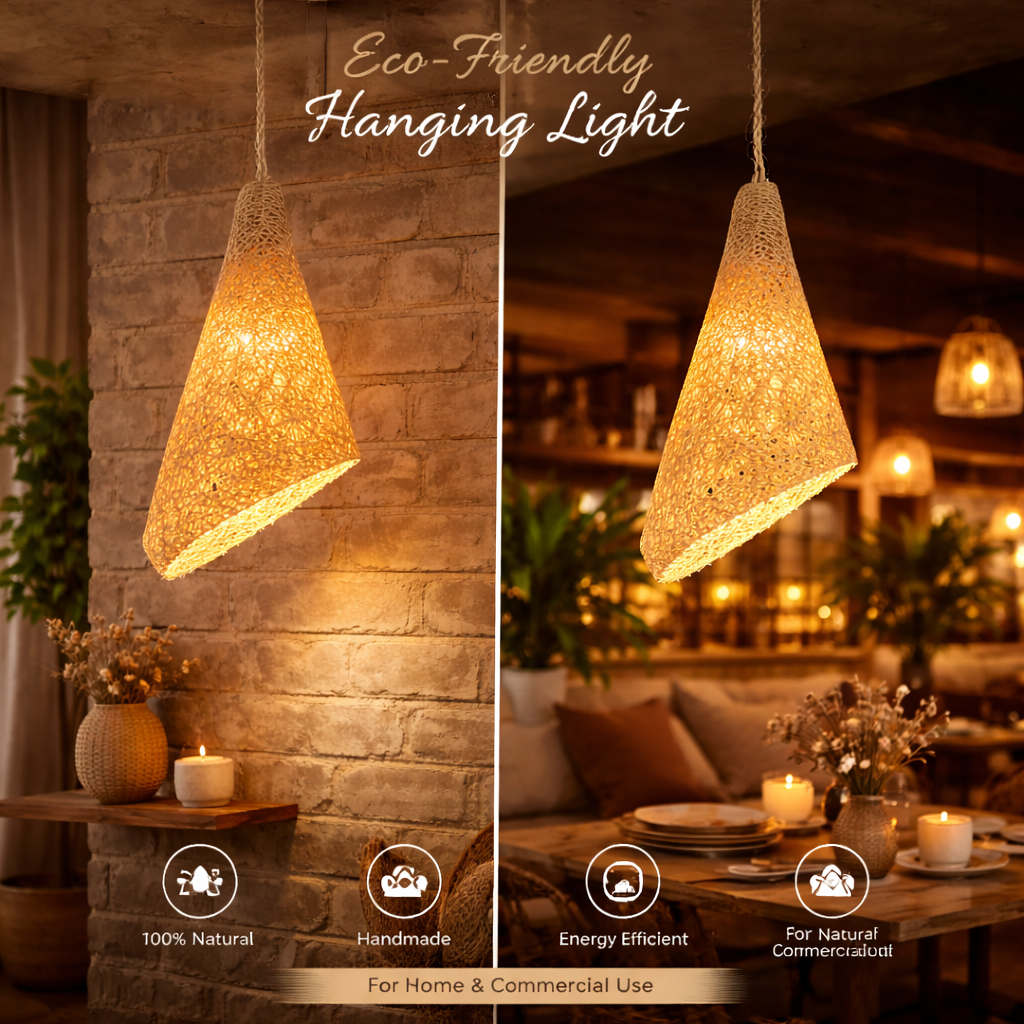 Banana Fiber Hanging Lamp for Living Room  Décor