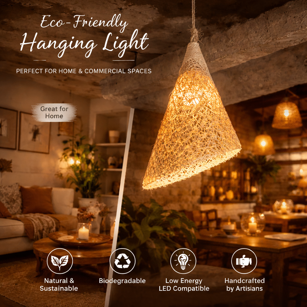 Banana Fiber Hanging Lamp for Living Room  Décor