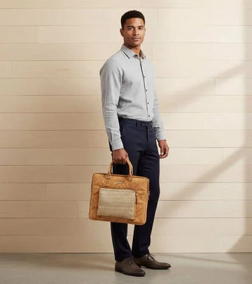 Eco-Friendly Banana Fiber Laptop Bag | Sustainable Office Briefcase | Handmade Natural Fabric Bag