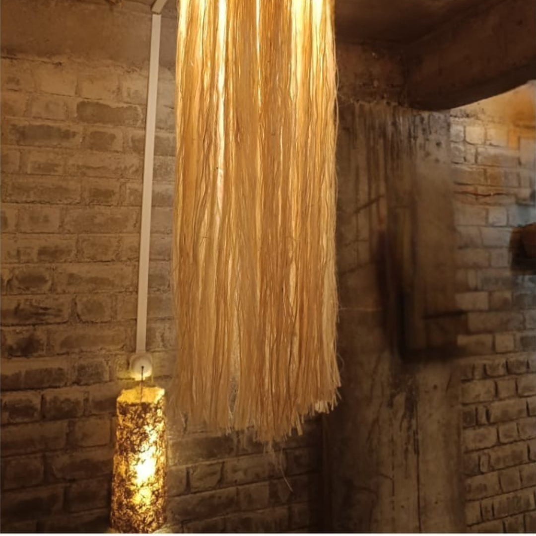 Eco-Friendly Banana Fiber Hanging Light for Interior Design
